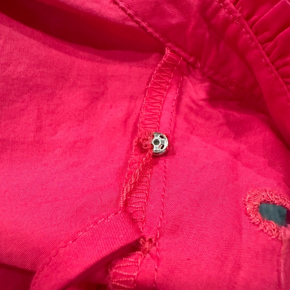 J CREW XL Fuchsia Pink Embroidered Eyelet blouse - Picture 8 of 10